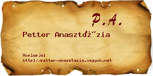 Petter Anasztázia névjegykártya